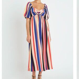 English Factory Multi Color Stripe Lined Maxi Dress L